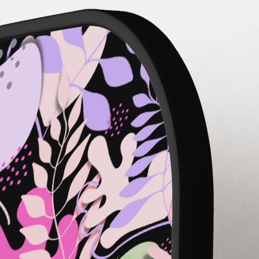 Raquette De Pickleball Paddle de Pickleball : Feuilles Abstraits (noir/ve (Détail gauche)