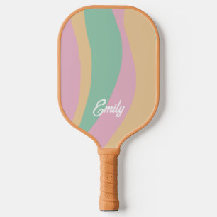 Raquette De Pickleball Paddle Motif de Pickleball Retro Wavy