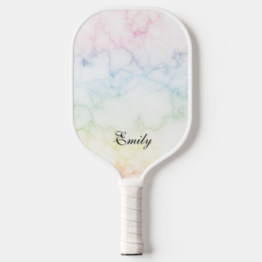Raquette De Pickleball Paddle Motif en marbre arc-en-ciel (Recto)
