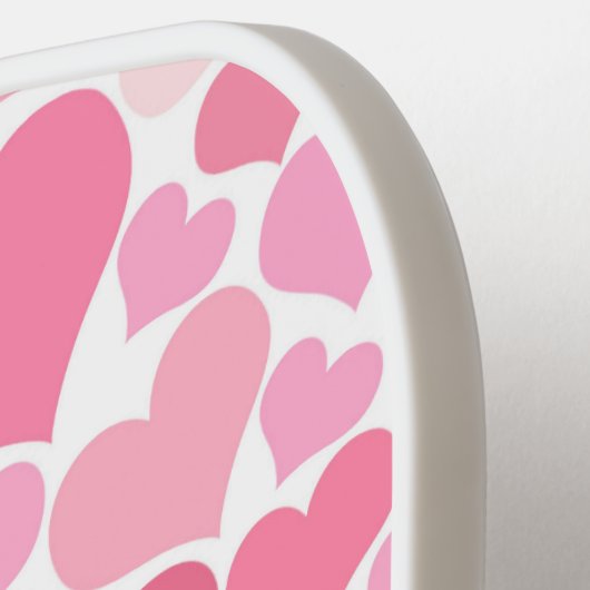 Raquette De Pickleball Paddle Motif Pickleball Coeurs roses (Détail gauche)