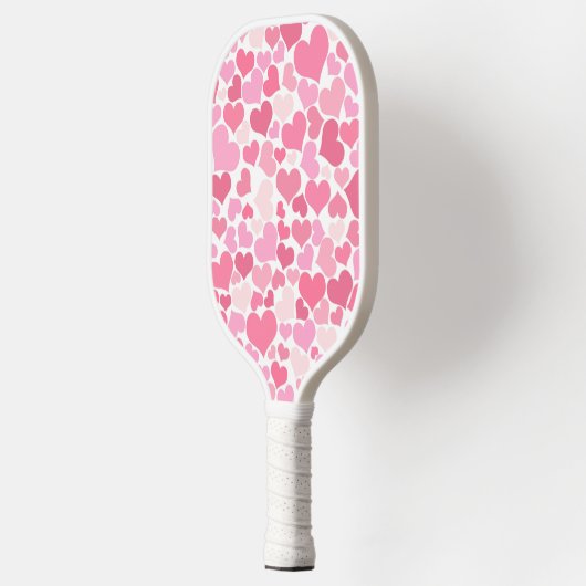 Raquette De Pickleball Paddle Motif Pickleball Coeurs roses (Gauche)
