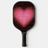 Raquette De Pickleball Paddle - Pickle Ball Pink Heart Design (Recto)