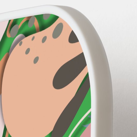 Raquette De Pickleball Paddle Pickleball : Feuilles bio (vert/bleu) (Détail gauche)