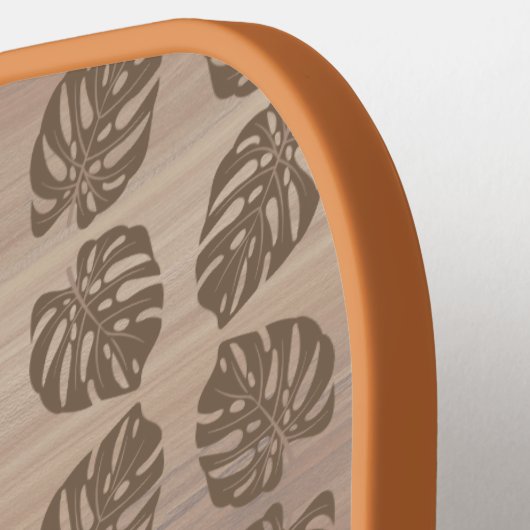 Raquette De Pickleball Paddle Pickleball, Retro Tiki Palm Leaf (Détail gauche)