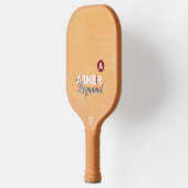 Raquette De Pickleball Paddle Tan avec nom moderne rétro (Gauche)