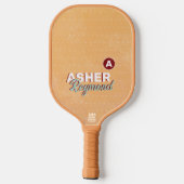 Raquette De Pickleball Paddle Tan avec nom moderne rétro (Verso)
