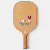 Raquette De Pickleball Paddle Tan avec nom moderne rétro (Recto)