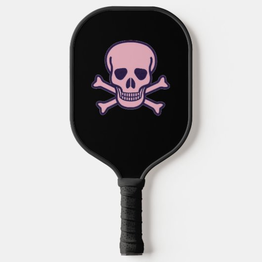 Raquette De Pickleball Pagaie à bille noire crâne rose (Recto)