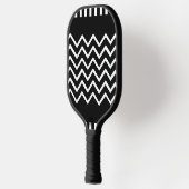 Raquette De Pickleball Pagaie Chevron Noir & Blanc moderne (Gauche)