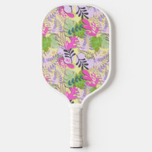 Pagaie de Pickleball : Feuilles Abstraits (jaune/b