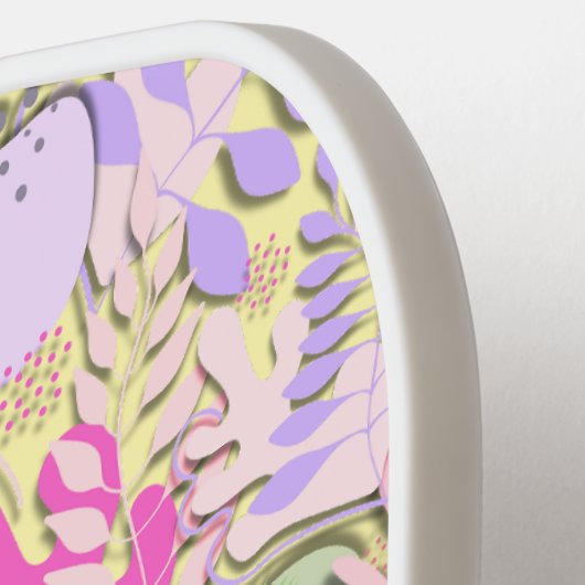 Raquette De Pickleball Pagaie de Pickleball : Feuilles Abstraits (jaune/b (Détail gauche)