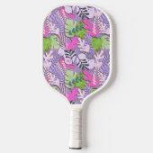 Raquette De Pickleball Pagaie de Pickleball : Feuilles Abstraits (rose/vi (Verso)