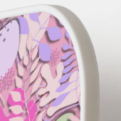 Raquette De Pickleball Pagaie de Pickleball : Feuilles Abstraits (rose/vi (Détail gauche)