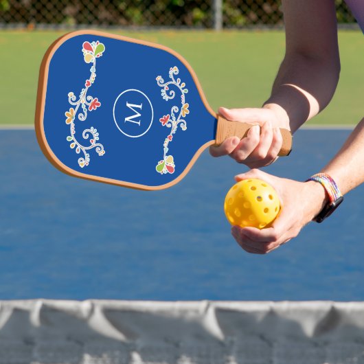 Raquette De Pickleball Pagaie de Pickleball Monogrammé Floral Peint (Insitu)