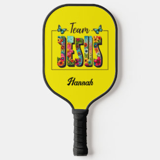 Raquette De Pickleball Pagaie de Pickleball Personnalisée -Team Jesus des