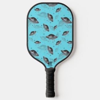Raquette De Pickleball Pagaie de Pickleball UFO bleu rétro