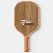 Raquette De Pickleball Pagaie en bois rustique avec nom (Verso)