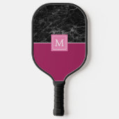 Raquette De Pickleball Pagaie Monogramme en marbre noir (Verso)