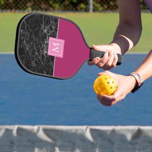 Raquette De Pickleball Pagaie Monogramme en marbre noir (Insitu)
