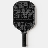 Raquette De Pickleball Pagaie noire avec nom gris (Recto)