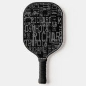Raquette De Pickleball Pagaie noire avec nom gris (Verso)