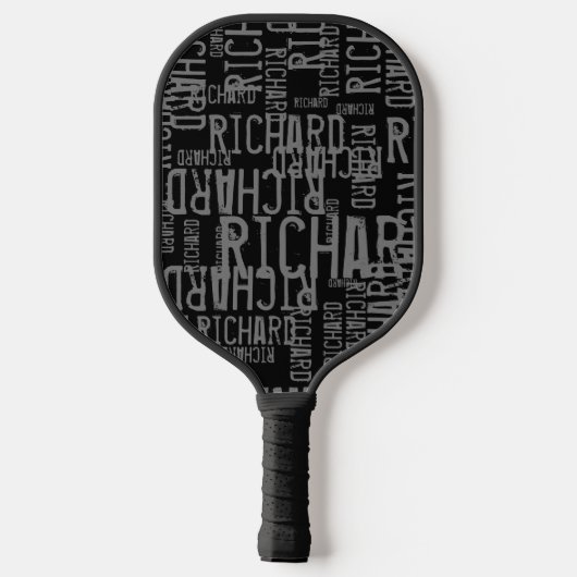 Raquette De Pickleball Pagaie noire avec nom gris (Verso)