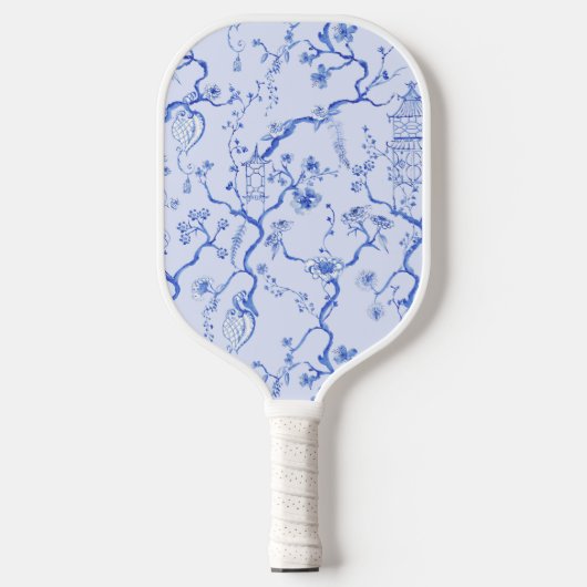 Raquette De Pickleball Pagode de la Chinoiserie Bleue & Blanc (Recto)