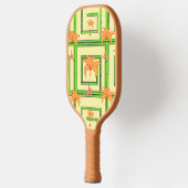 Raquette De Pickleball Pale Jaune Vert Geo Floral (Gauche)