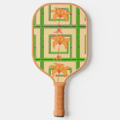 Raquette De Pickleball Pale Jaune Vert Geo Floral (Verso)
