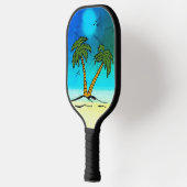 Raquette De Pickleball Palm Trees Beach Blue, (Gauche)