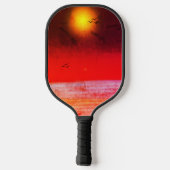 Raquette De Pickleball Palm Trees Plage violet C (Verso)