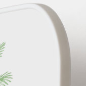 Raquette De Pickleball Palmier de palmier vert et blanc Monogramme (Détail gauche)