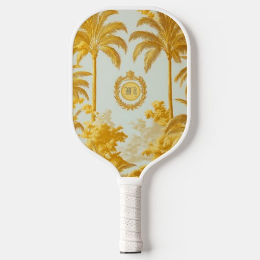 Raquette De Pickleball Palmier d'or Monogrammé Impérial Luxueux (Recto)