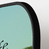 Raquette De Pickleball Palmiers en rang, vie sur la plage (Détail gauche)