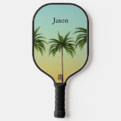 Raquette De Pickleball Palmiers en rang, vie sur la plage (Verso)