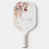 Raquette De Pickleball Pampas Grass Boho Soirée de mariage Personnalisée (Verso)