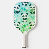 Raquette De Pickleball Panda Bear Motif Vert Imprimer (Verso)
