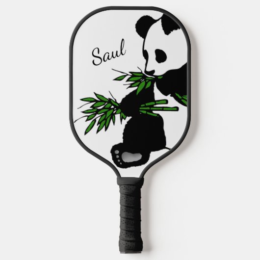 Raquette De Pickleball Panda Géant Mange Bambou Nom (Recto)