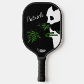Raquette De Pickleball Panda géant Mange Bambou Nom Noir (Verso)