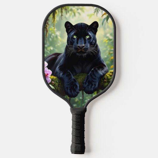 Raquette De Pickleball Panthère noire dans la jungle (Verso)