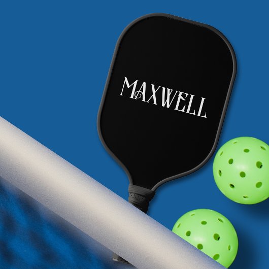 Raquette De Pickleball Papa Boss Simple Black Bold Typographie Nom de fam