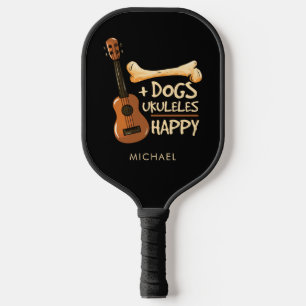 Raquette De Pickleball Papa Chien Joueur de Ukulélé Musicien Personnalisé