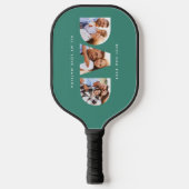 Raquette De Pickleball papa multi photo moderne typographie vert (Recto)
