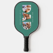 Raquette De Pickleball papa multi photo moderne typographie vert (Verso)