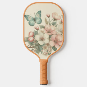Raquette De Pickleball Papillon à ressort/floral vintage