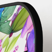 Raquette De Pickleball Papillon bleu dans un champ de fleurs (Détail gauche)