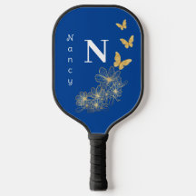 Papillon de fleurs en or blanc profond bleu minima