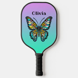 Raquette De Pickleball Papillon en verre coloré personnalisé