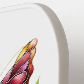 Raquette De Pickleball Papillon en vitrail coloré avec fleurs (Détail gauche)