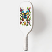 Raquette De Pickleball Papillon en vitrail coloré avec fleurs (Gauche)